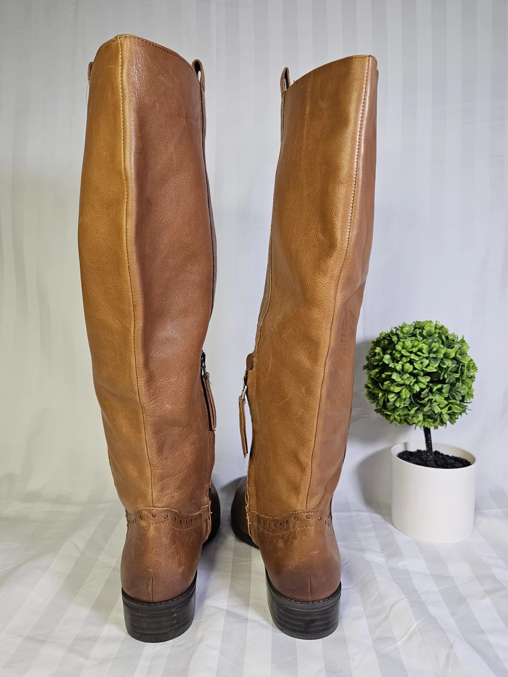 Sam Edelman Cognac Leather Over-the-Knee Boots
